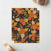 Retro-Sinaasappel, geel en zeeminkel  Notitiekaartje (Voorkant / Achterkant in situ)