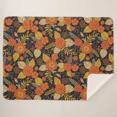 Retro-Sinaasappel, geel en zeeminkel  Sherpa Deken (Voorkant (horizontaal))