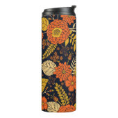 Retro-Sinaasappel, geel en zeeminkel  Thermosbeker (Gedraaid links)