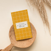 Retro Sinaasappel Geruite Strepen Trendy Boho Fun Visitekaartje