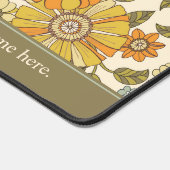 Retro Sinaasappel, Goud & Groen Bloemen Aangepaste Bureaumat (Hoek)