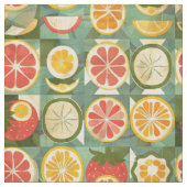 Retro Sinaasappel, Grapefruit & Aardbei Stof (Close Up)