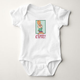 Retro Sinaasappel, Groen en Roze Schattige konijn Romper