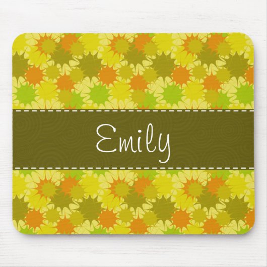 Retro Sinaasappel & Groen Muismat (Voorkant)