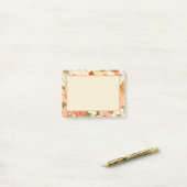 Retro Sinaasappel Groove Floral 4x3 Post-It Notes (Op bureau)