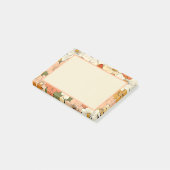 Retro Sinaasappel Groove Floral 4x3 Post-It Notes (Schuin)