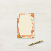 Retro Sinaasappel Groove Floral 4x6 Post-It Notes (Op bureau)
