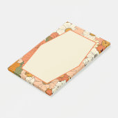 Retro Sinaasappel Groove Floral 4x6 Post-It Notes (Schuin)