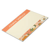 Retro Sinaasappel Groove Floral Groot Notitieblok (Schuin)