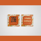 Retro Sinaasappel Groove Floral Square Calling Car Contactkaartje