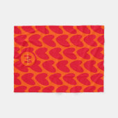 Retro Sinaasappel Groovy Red Hearts Naam Over Mono Fleece Deken (Voorkant (Horizontaal))