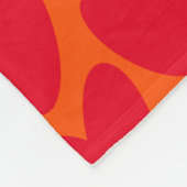 Retro Sinaasappel Groovy Red Hearts Naam Over Mono Fleece Deken (Hoek)
