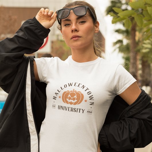 Retro Sinaasappel Halloween University T-shirt