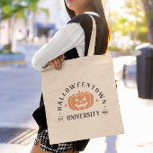 Retro Sinaasappel Halloween University Tote Bag