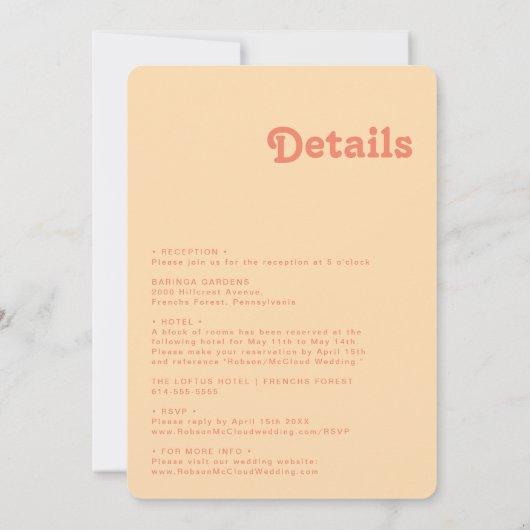 Retro Sinaasappel in één rondlopende rand Kaart (Achterkant)