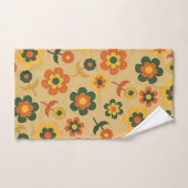 Retro  Sinaasappel jaren '70 bloempatroon Bad Handdoek (Handdoek)
