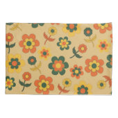 Retro Sinaasappel jaren '70 bloempatroon Kussensloop (Achterkant)