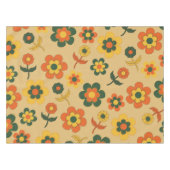 Retro  Sinaasappel jaren '70 bloempatroon Tafelkleed (Voorkant (Horizontaal))