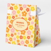 Retro Sinaasappel Kleurrijke Boho Flower 50e Verja Bedankdoosjes (Achterkant)