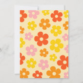 Retro Sinaasappel Kleurrijke Boho Flower 50e Verja Kaart (Achterkant)