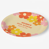Retro Sinaasappel Kleurrijke Boho Flower 50e Verja Papieren Bordje (Gekanteld)