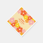 Retro Sinaasappel Kleurrijke Boho Flower 50e Verja Servet (Hoek)