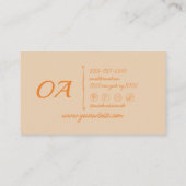 Retro Sinaasappel Kleurrijke Bold Groovy Trendy Un Visitekaartje (Achterkant)