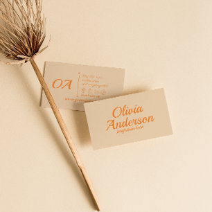 Retro Sinaasappel Kleurrijke Bold Groovy Trendy Un Visitekaartje