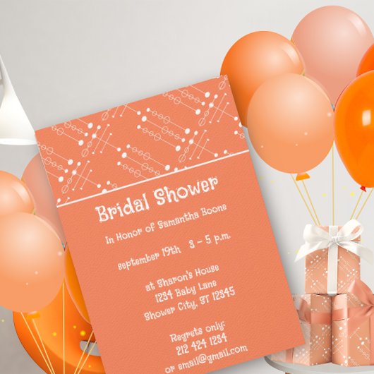 Retro Sinaasappel Koraal  MCM Mid-Century Modern Kaart