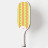 Retro Sinaasappel Lime Green 70s Stripes 90s Squig Pickleball Paddle (Links)