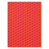 Retro Sinaasappel met Groovy Red Hearts Tafelkleed (Voorkant)