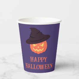 Retro Sinaasappel Pompoen Happy Halloween Papier C Papieren Bekers