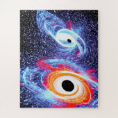 Retro Sinaasappel Rood Blauw Classic Sky Night in  Legpuzzel (Verticaal)