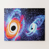 Retro Sinaasappel Rood Blauw Classic Sky Night in  Legpuzzel (Horizontaal)