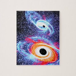 Retro Sinaasappel Rood Blauw Galaxy Sky Night in S Legpuzzel