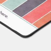 Retro Sinaasappel Roze Groen Grijs Strepen Aangepa Bureaumat (Hoek)