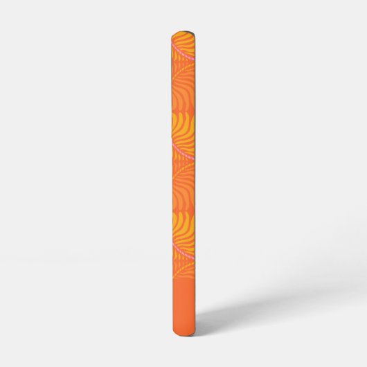 Retro Sinaasappel Roze Groovy Psychedelic Geperson Samsung Galaxy Hoesje (Linkerkant)