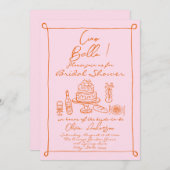 Retro Sinaasappel Roze Hand getekend Italiaans Vri Kaart (Voorkant / Achterkant)