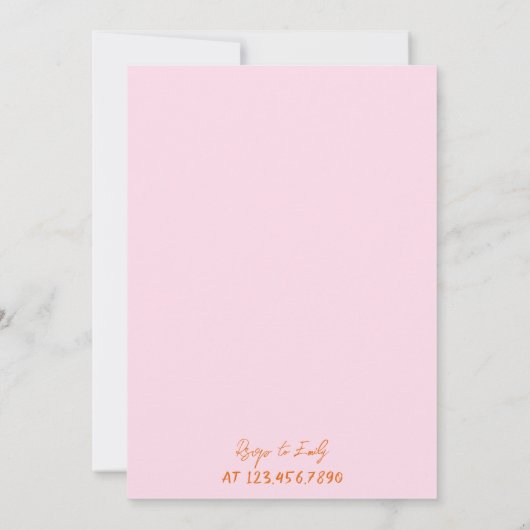 Retro Sinaasappel Roze Hand getekend Italiaans Vri Kaart (Achterkant)