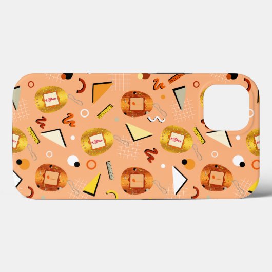 Retro Sinaasappel Tamagotchi Case-Mate iPhone Case (Achterkant (horizontaal))