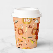 Retro Sinaasappel Tamagotchi Verjaardag Papieren Bekers (Rechts)