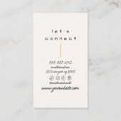 Retro Sinaasappel Wavy Stripes Trendy Boho Funky M Visitekaartje (Achterkant)