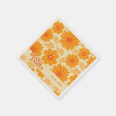 Retro  Sinaasappel Wildflower Wedding Servet (Hoek)
