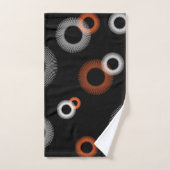 Retro Sinaasappel Wit Zwart Starburst Patroon Bad Handdoek (Handdoek)