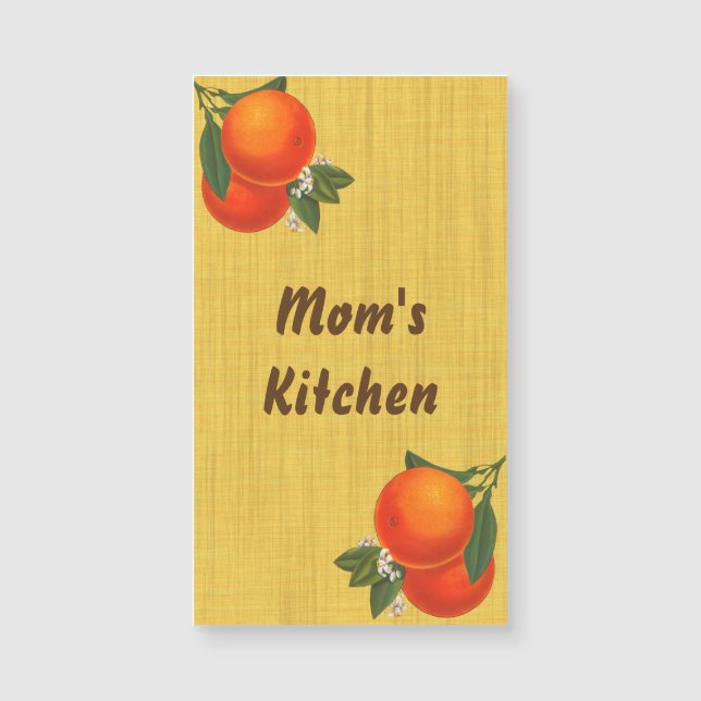 Retro Sinaasappels Aangepast Magnetisch Visitekaar (Voorkant)