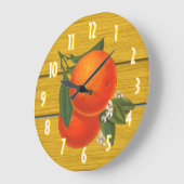 Retro-Sinaasappels op bijtend hout met nummerplaat Grote Klok (Hoek)