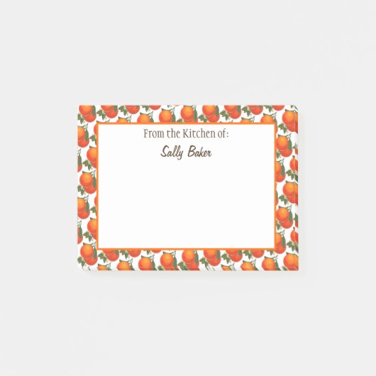 Retro Sinaasappels Patroon Aangepaste Post-it noti Post-it® Notes (Voorkant)