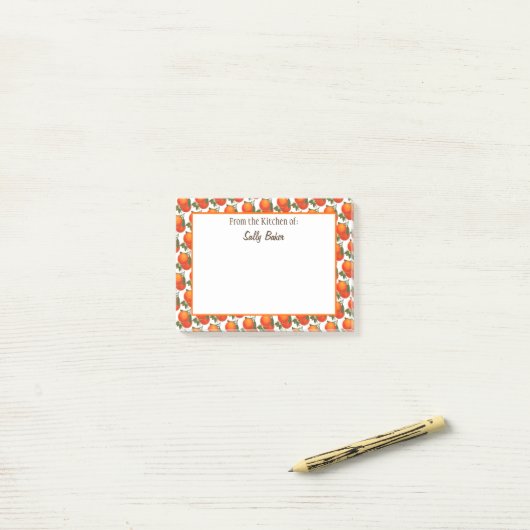 Retro Sinaasappels Patroon Aangepaste Post-it noti Post-it® Notes (Op bureau)
