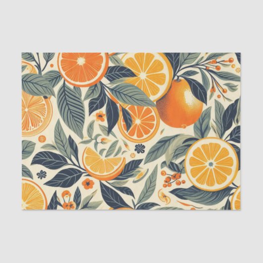 Retro Sinaasappels Pattern Ephemera Decoupage Tissuepapier (Voorkant)