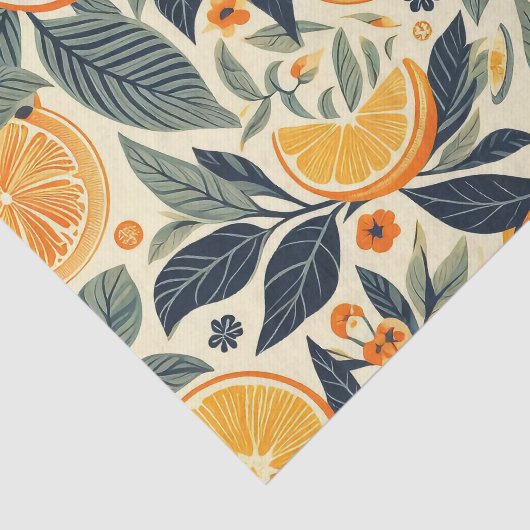 Retro Sinaasappels Pattern Ephemera Decoupage Tissuepapier (Detail)